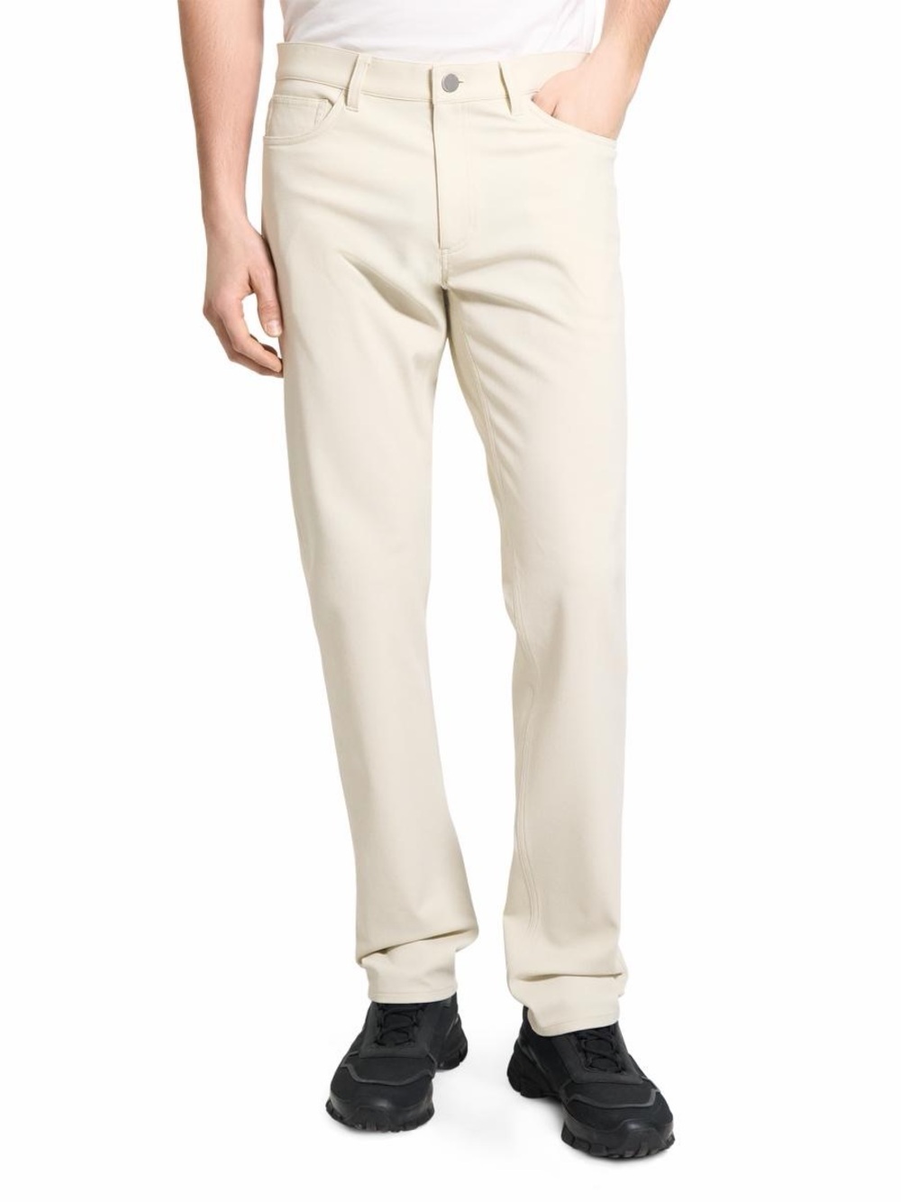 Theory Men’s Raffi Slim-Fit Five-Pocket Pants 34 Cream